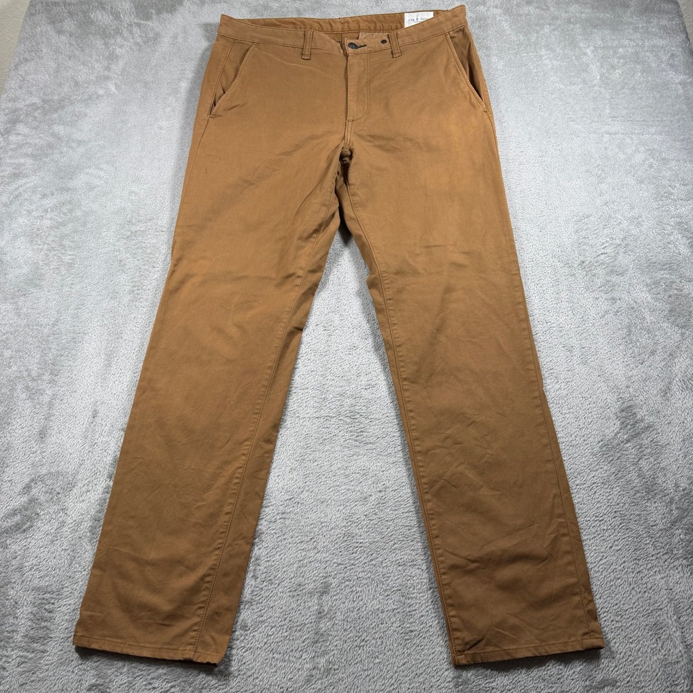 Rag & Bone Dark Khaki Chino Pants Mens 34 M1723O060DKH Slim Fit Made in USA